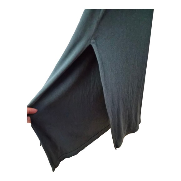 Michael Stars Calliope Extended Sleeve Maxi Dress Pebble Blue Ribbed Knit Size M - Picture 3 of 8